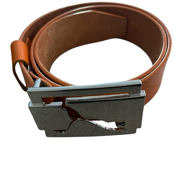 Puma Oringe Leather Belt with Silver Logo - Picture 1 of 7